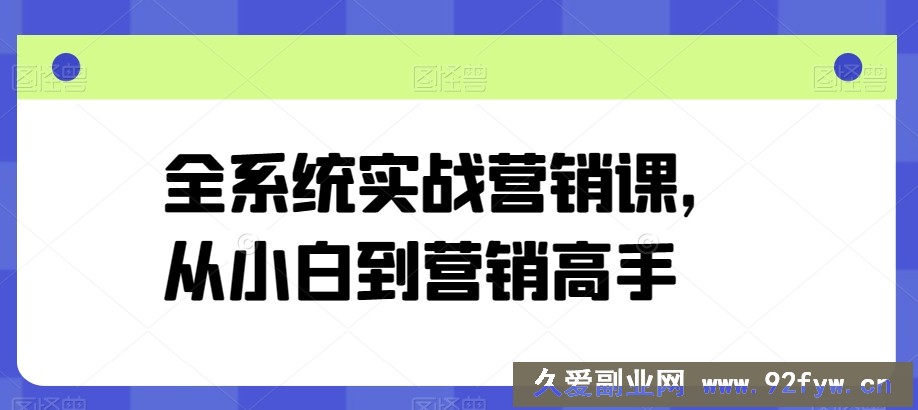 全系统实战营销课，从小白到营销高手