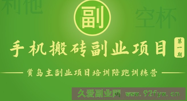 手机搬砖小副业项目训练营1.0，实测1小时收益50+，一部手机轻松日入100+