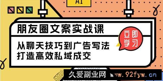 朋友圈文案实战课：从聊天技巧到广告写法，打造高效私域成交