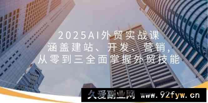 2025AI外贸实战课：涵盖建站、开发、营销, 从零到三全面掌握外贸技能