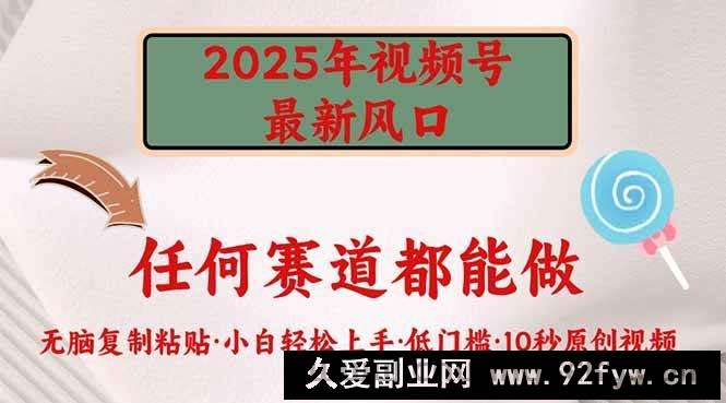 （14453期）2025年视频号新风口，低门槛只需要无脑执行