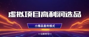 虚拟项目高利润选品方法，做好单店利润1W+，可多店倍增利润-吾爱副业网