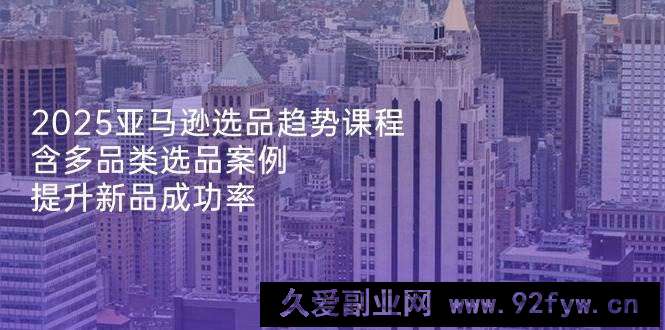 （14434期）2025亚马逊选品趋势课程，含多品类选品案例，提升新品成功率
