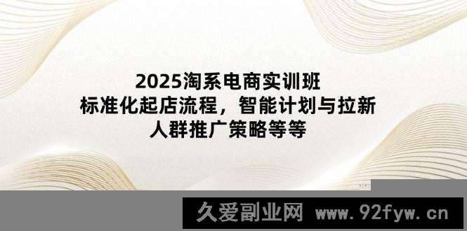 （14522期）2025淘系电商实训班：标准化起店流程，智能计划与拉新，人群推广策略等等