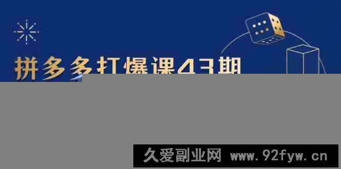 拼多多打爆课第 43 期，掌握高价虚拟项目，运营技巧全解析（15节）