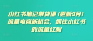 小红书笔记带货课(更新25年5月)流量电商新机会,抓住小红书的流量红利-吾爱副业网