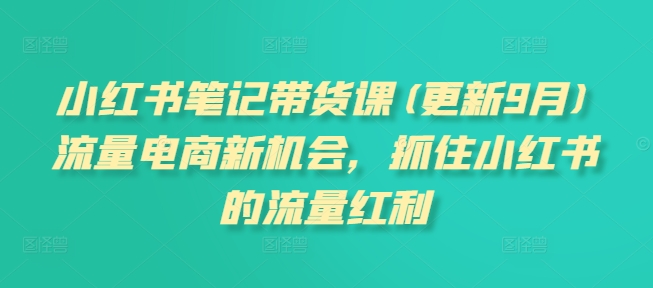久爱副业网,网赚项目,网赚论坛博客网分享小红书笔记带货课(更新25年5月)流量电商新机会，抓住小红书的流量红利