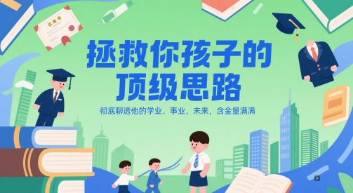 久爱副业网,网赚项目,网赚论坛博客网分享付费文章：拯救你孩子的顶级思路，彻底聊透他的学业、事业、未来，含金量满满