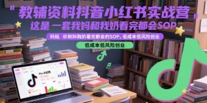 教辅资料抖音小红书实战营,这是一套我妈和我奶看完都会的SOP,低成本低风险创业-吾爱副业网