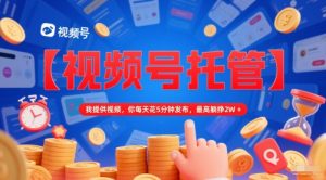 【视频号托管 】我提供视频,你每天花5分钟发布,最高躺挣2W+【揭秘】-吾爱副业网