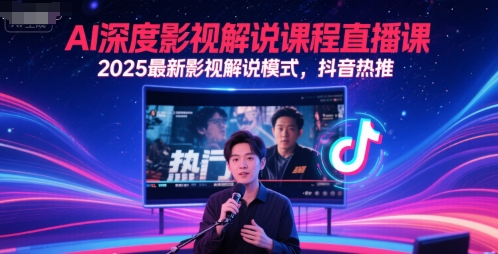 久爱副业网,网赚项目,网赚论坛博客网分享AI深度影视解说课程直播课，2025最新影视解说模式，抖音热推