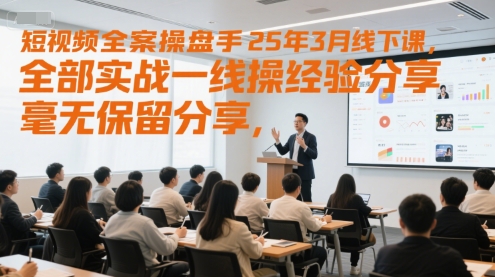 久爱副业网,网赚项目,网赚论坛博客网分享短视频全案操盘手25年3月线下课，全部实战一线操盘手经验分享，毫无保留分享，全是干货