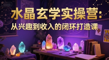 久爱副业网,网赚项目,网赚论坛博客网分享水晶玄学实操营：从兴趣到收入的闭环打造课