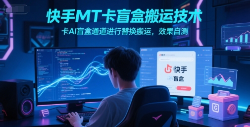 久爱副业网,网赚项目,网赚论坛博客网分享快手MT卡盲盒搬运技术，卡AI盲盒通道进行替换搬运，效果自测