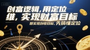创富逻辑，用定位思维实现财富目标，想实现创收目标，先搞懂定位-吾爱副业网