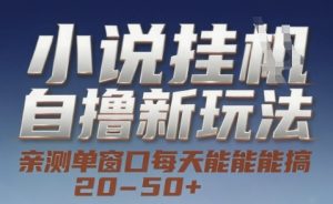 小说自撸新玩法 — 亲测单窗口每天能搞 20-50+，支持矩阵化批量操作【揭秘】-吾爱副业网