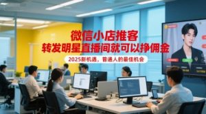 微信小店推客,转发明星直播间就可以挣佣金,2025新机遇,普通人的最佳机会-吾爱副业网