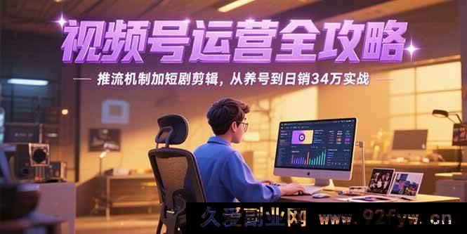 图片[1]-（15217期）2025视频号爆火秘籍：揭秘推流机制，解锁短剧剪辑，从0养号到日销34万实战宝典-吾爱副业网