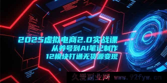 图片[1]-（15206期）2025虚拟电商2.0进阶秘籍：养号起底+AI笔记创作，解锁12大模块无货源变现新玩法-吾爱副业网