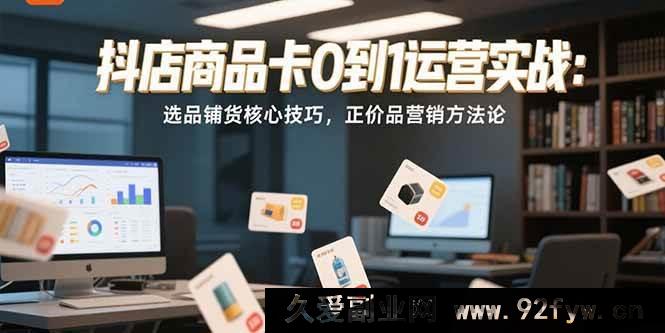图片[1]-（15329期）抖店商品卡从无到有运营秘籍：选品铺货关键策略及正价品营销新玩法-吾爱副业网