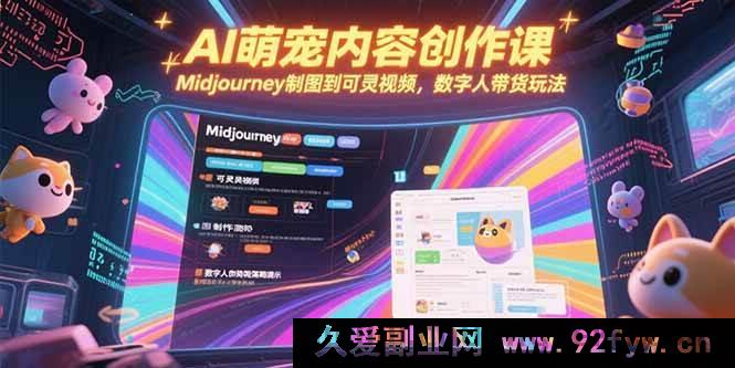 图片[1]-（15311期）AI萌宠创作进阶课，从Midjourney绘图到数字人带货可灵视频玩法揭秘-吾爱副业网
