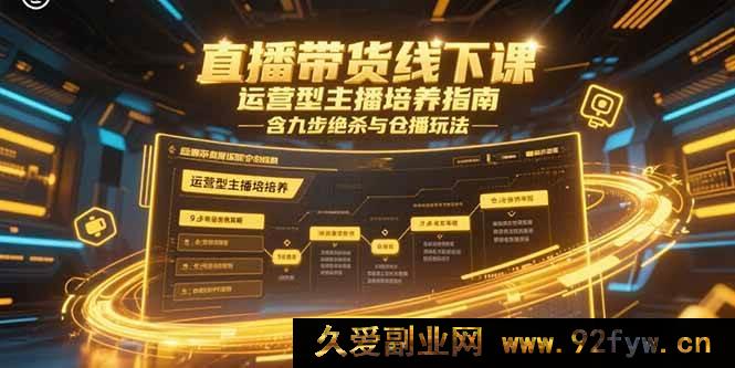 图片[1]-（15281期）线下直播带货实操课，运营主播进阶秘籍：九步技巧与仓播新玩法-吾爱副业网
