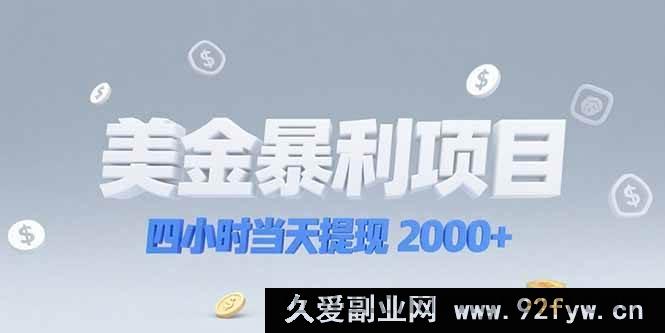 图片[1]-（15251期）四小时速提 2000+的美金高收益项目，赛道抉择是关键-吾爱副业网