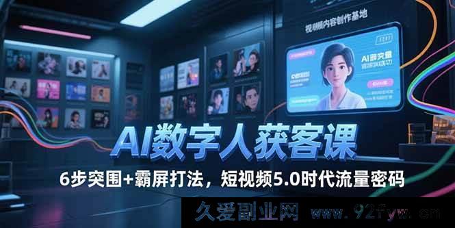 图片[1]-（15247期）AI数字人引流秘籍，5大突破+全域策略，短视频新时代流量钥匙-吾爱副业网