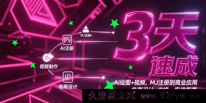 图片[1]-（15245期）3天精通AI绘图与视频，从MJ注册到电商设计及IP统一商业实战秘籍-吾爱副业网