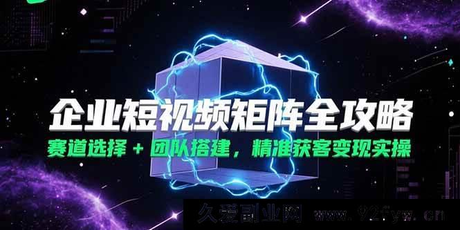 图片[1]-（15242期）企业短视频矩阵实战秘籍：多赛道布局与高效团队组建，实现精准引流变现-吾爱副业网