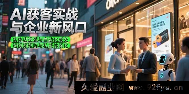 图片[1]-（15348期）AI拓客实战揭秘企业新机遇，实体店弯道超车与自动成单 短视频矩阵搭建私域生态-吾爱副业网