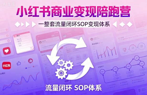 久爱副业网,网赚项目,网赚论坛博客网分享小红书商业变现陪跑营,轻IP矩阵 私域获客 聚光投流,一整套流量闭环SOP变现体系