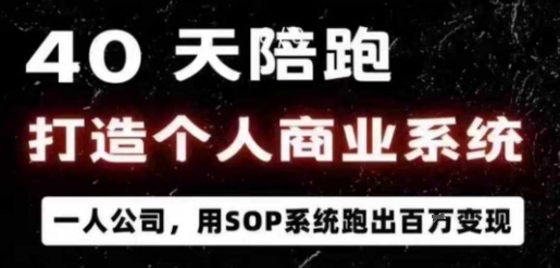 久爱副业网,网赚项目,网赚论坛博客网分享40天陪跑打造个人商业系统，一人公司，用SOP系统跑出百W变现