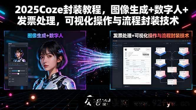 图片[1]-（15980期）2025 Coze封装全揭秘：图像、数字人、发票处理可视化流程搭建-吾爱副业网