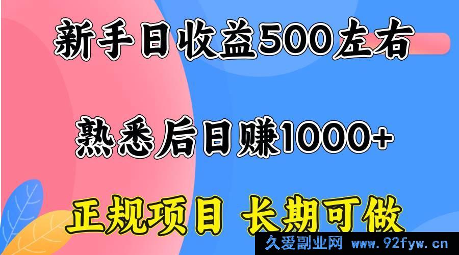 图片[1]-（15978期）一台电脑开启赚钱路，初期日赚300 – 500，精通后日入近1000-吾爱副业网