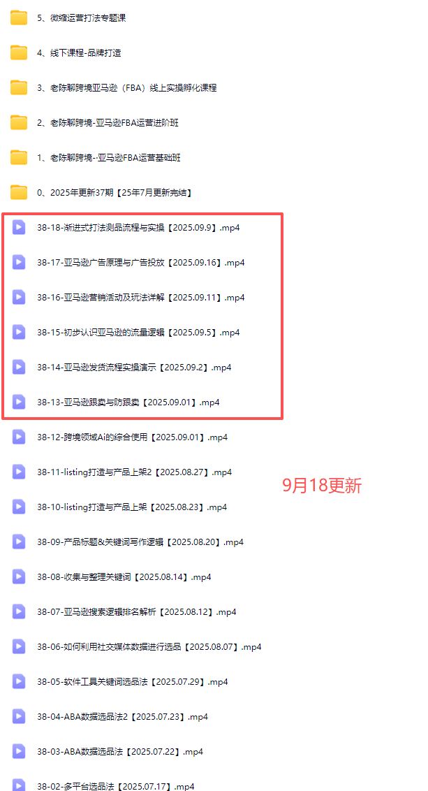 图片[2]-老陈聊跨境-25年亚马逊实操通关训练营38期9月19一手更新(价值15999元)_-吾爱副业网