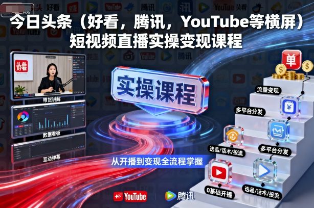 久爱副业网,网赚项目,网赚论坛博客网分享今日头条（好看，腾讯，YouTube等横屏）短视频直播实操变现课程