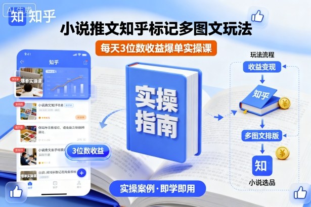 久爱副业网,网赚项目,网赚论坛博客网分享小说推文知乎标记多图文玩法,每天3位数收益爆单实操课