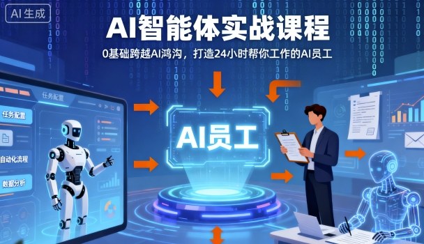 久爱副业网,网赚项目,网赚论坛博客网分享Ai智能体实战课程，0基础跨越Ai鸿沟，打造24小时帮你工作的Ai员工，打破常规，以实战定义Ai