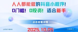 人人都能做的抖音小程序，0门槛0成本，适合新手-吾爱副业网