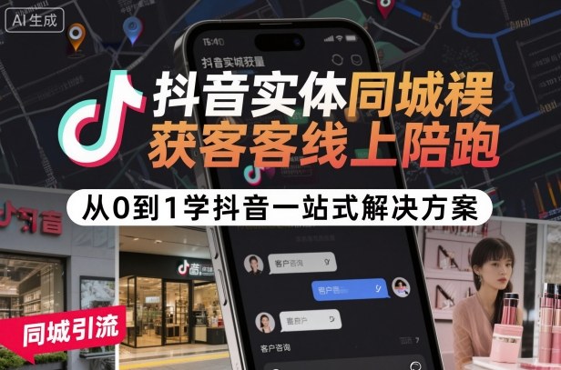 久爱副业网,网赚项目,网赚论坛博客网分享抖音实体同城获客线上陪跑,从0到1学抖音一站式解决方案
