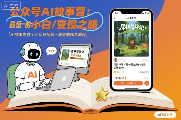 久爱副业网,网赚项目,网赚论坛博客网分享公众号ai故事营，最适合小白的自媒体变现之路