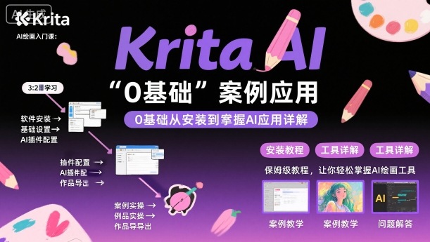 久爱副业网,网赚项目,网赚论坛博客网分享Krita AI绘画入门课，0基础从安装到案例应用krita AI使用详解