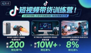 短视频带货训练营，抖音带货课程+抖音带货数据挖掘+精准获客解决方案-吾爱副业网