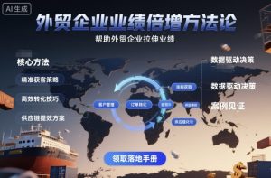 外贸企业业绩倍增方法论，帮助外贸企业拉伸业绩-吾爱副业网