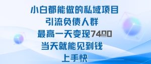 2025年小白都能做的私域项目引流负债人群最高一天变现1k+高变现难度低当天就能见到钱上手快-吾爱副业网