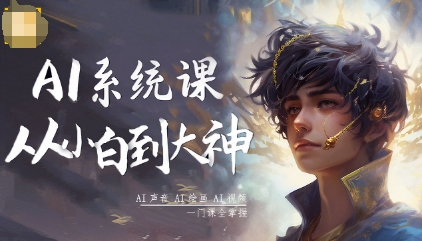 久爱副业网,网赚项目,网赚论坛博客网分享AI系统课程，从小白到大神系统学AI，AI声音-AI绘画-AI视频一门课全掌握