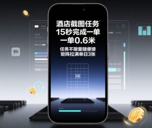 酒店截图任务，15秒完成一单，一单0.6米，任务不限量随便接，矩阵拉满单日3张【揭秘】-吾爱副业网
