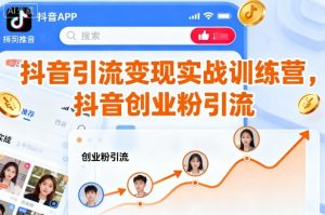 抖音引流变现实战训练营，抖音创业粉引流-吾爱副业网