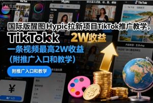 国际版醒图Hypic拉新项目TikTok推广教学，一条视频最高2W收益（附推广入口和教学）-吾爱副业网